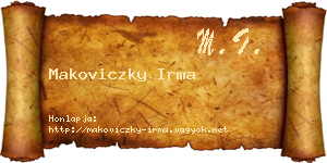 Makoviczky Irma névjegykártya